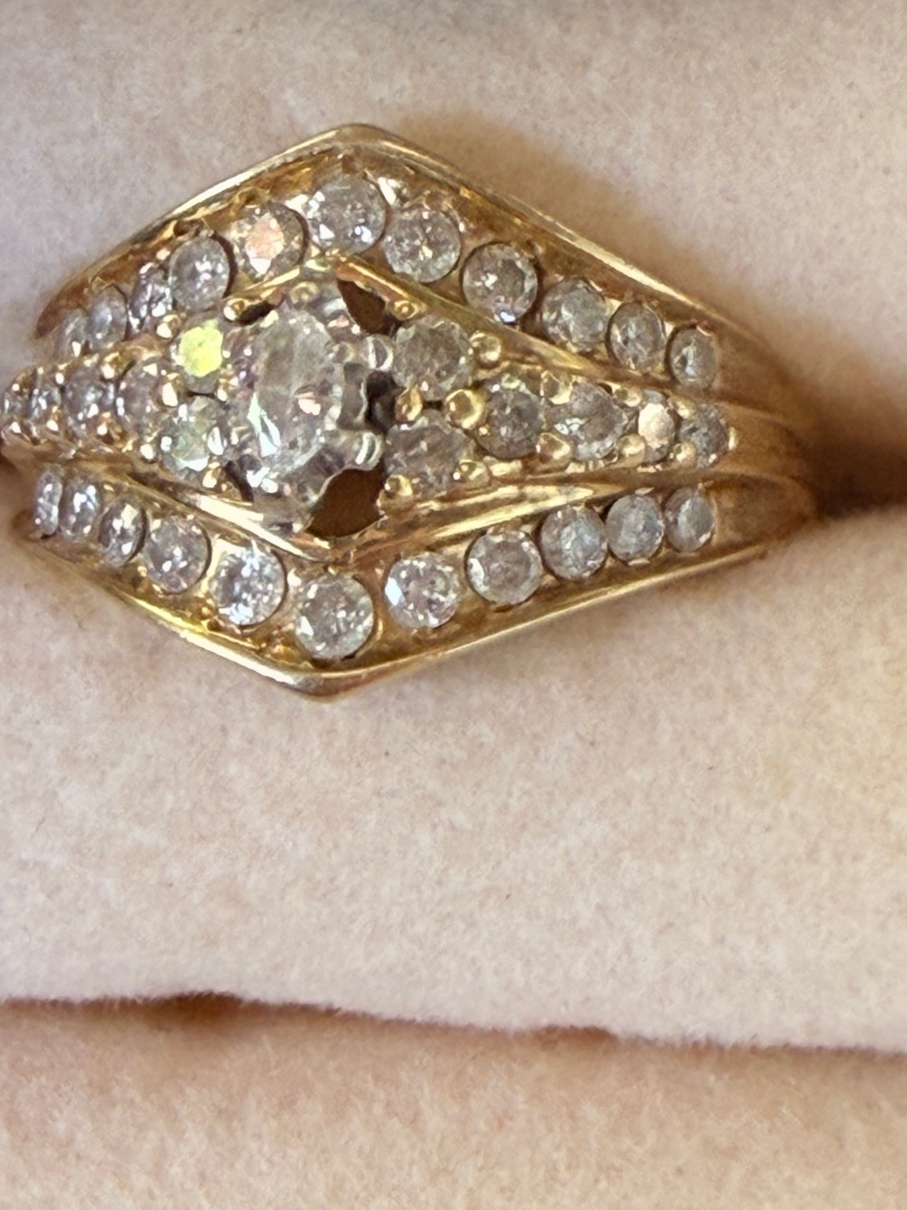 Rare VINTAGE 14K Gold Natural Diamond 1.15 ctw (approx) Sz8 - Picture 5 of 17